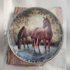 Bradford Exchange Horse plate "The watering hole"